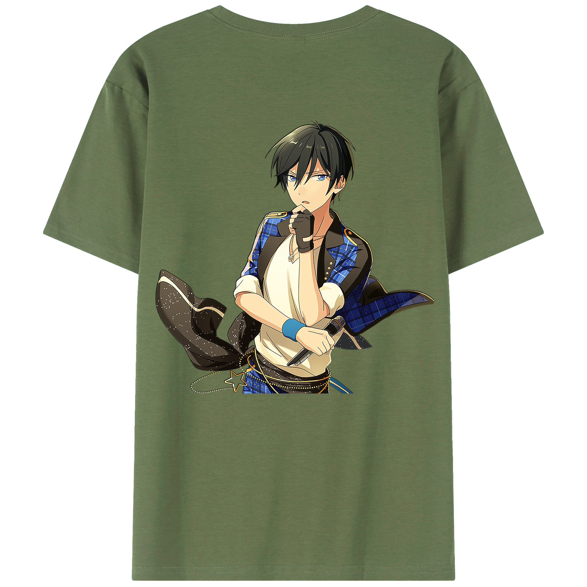 （画像用） あんさんぶるスターズ! Ensemble Stars 綿100％ メンズ半袖Tシャツ（バックプリント） 通気性